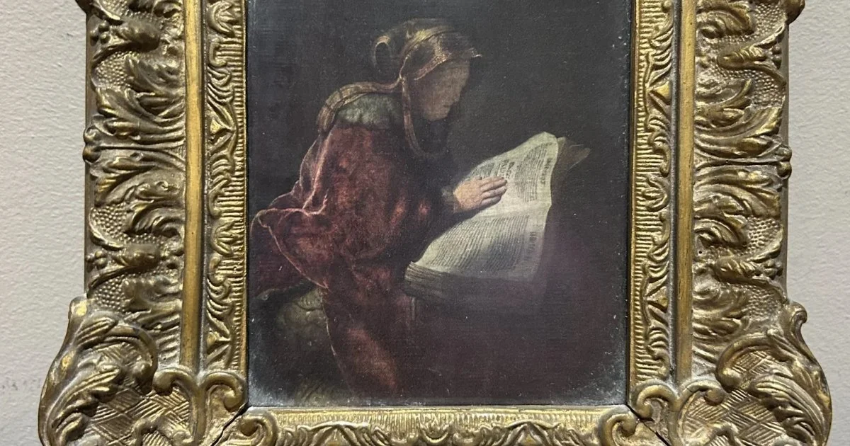 Vintage Ornate Gold Frame Rembrandt Print Repro