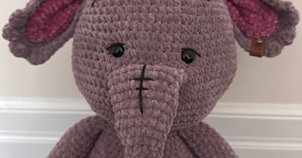 Handmade Crochet Huffalump Plush Toy  - Purple Winnie the Pooh Collection