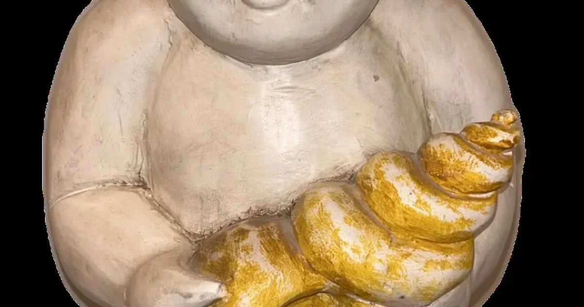 Hand-Carved Asian Baby Buddha Figurine Statue