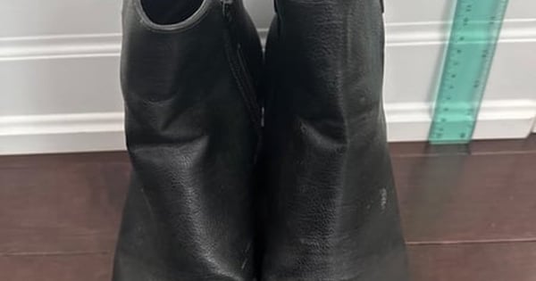 Call It Spring Black Leather Ankle Boots with Heel