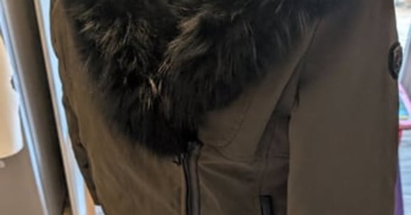 Rudsak Women's Olive Green Parka with Black Fur Hood Trim - Medium