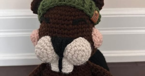 Handmade Crochet Stuffed Animal Bear with Hat